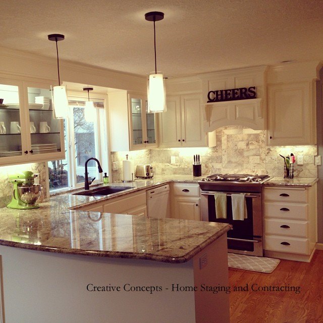 Custom kitchen using existing cabinetry