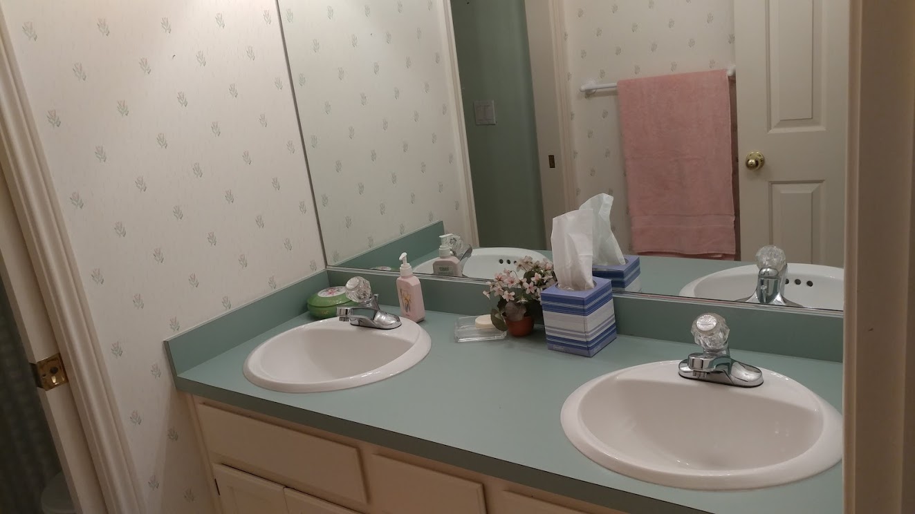 bathroom green formica Creative Concepts